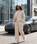 Herringbone Wool Wide Leg Trouser