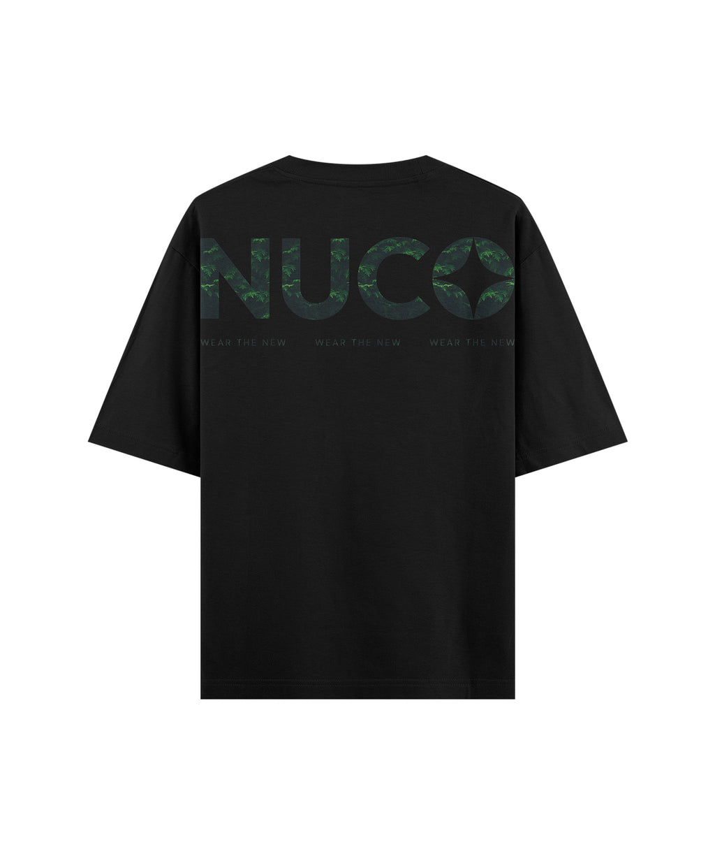 Nuco Foliage Logo Oversized T-Shirt — Black