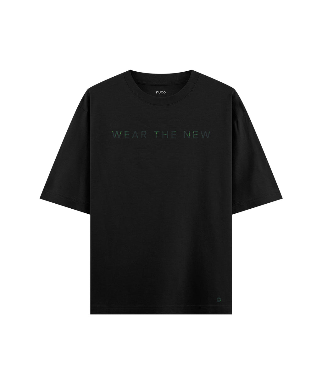 Nuco Foliage Logo Oversized T-Shirt — Black