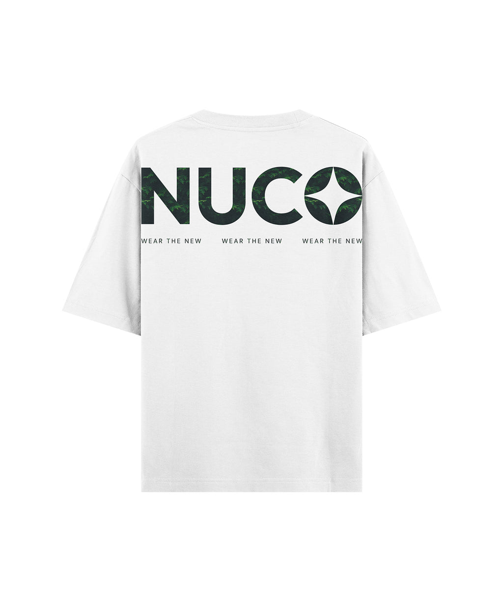 Nuco Foliage Logo Oversized T-Shirt — White